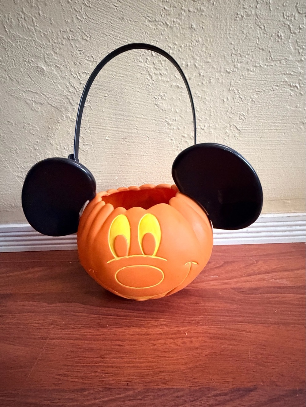 Disney Orange and Black Mickey Pumpkin Treat Bucket